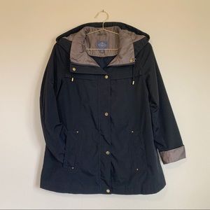 St. John’s Bay Hooded Coat Black Size M Petite